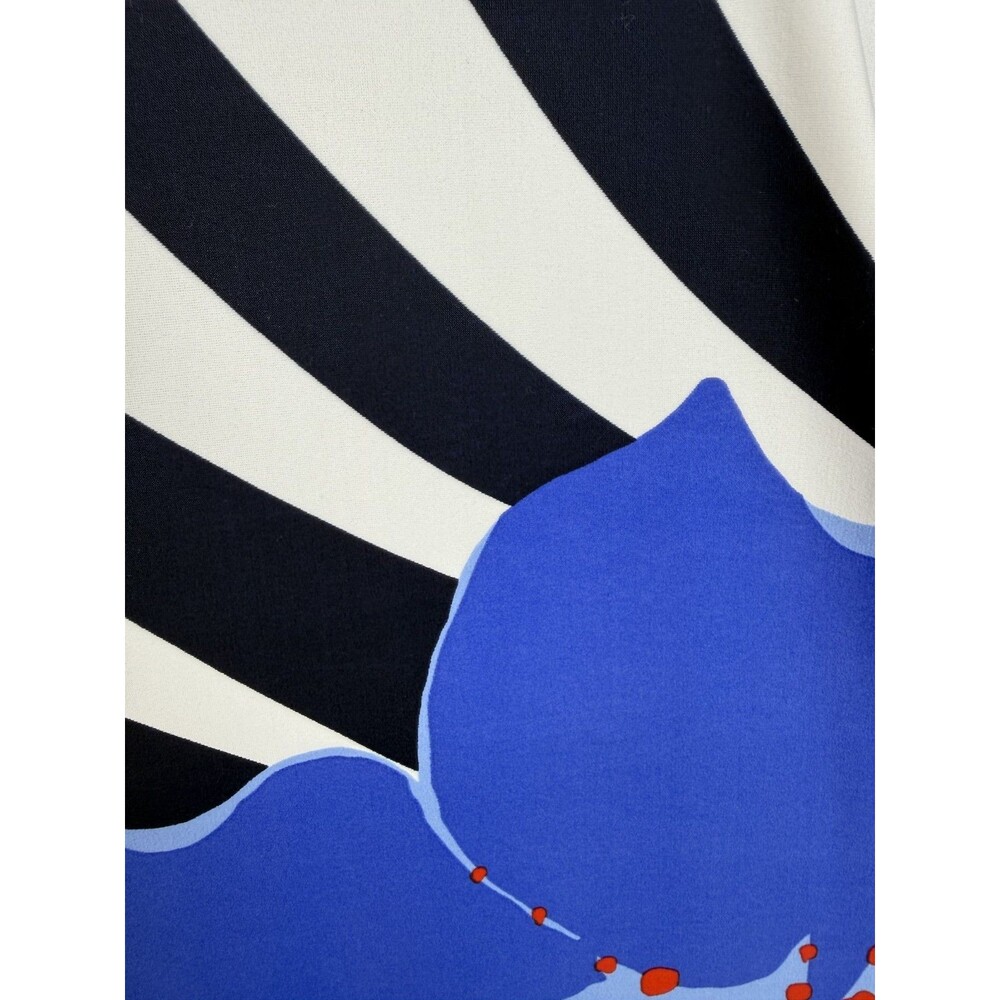 Jude Connally Dress Small Jude Cloth Racerback Zebra Floral Midi Front Slit Blue - Picture 9 of 9
